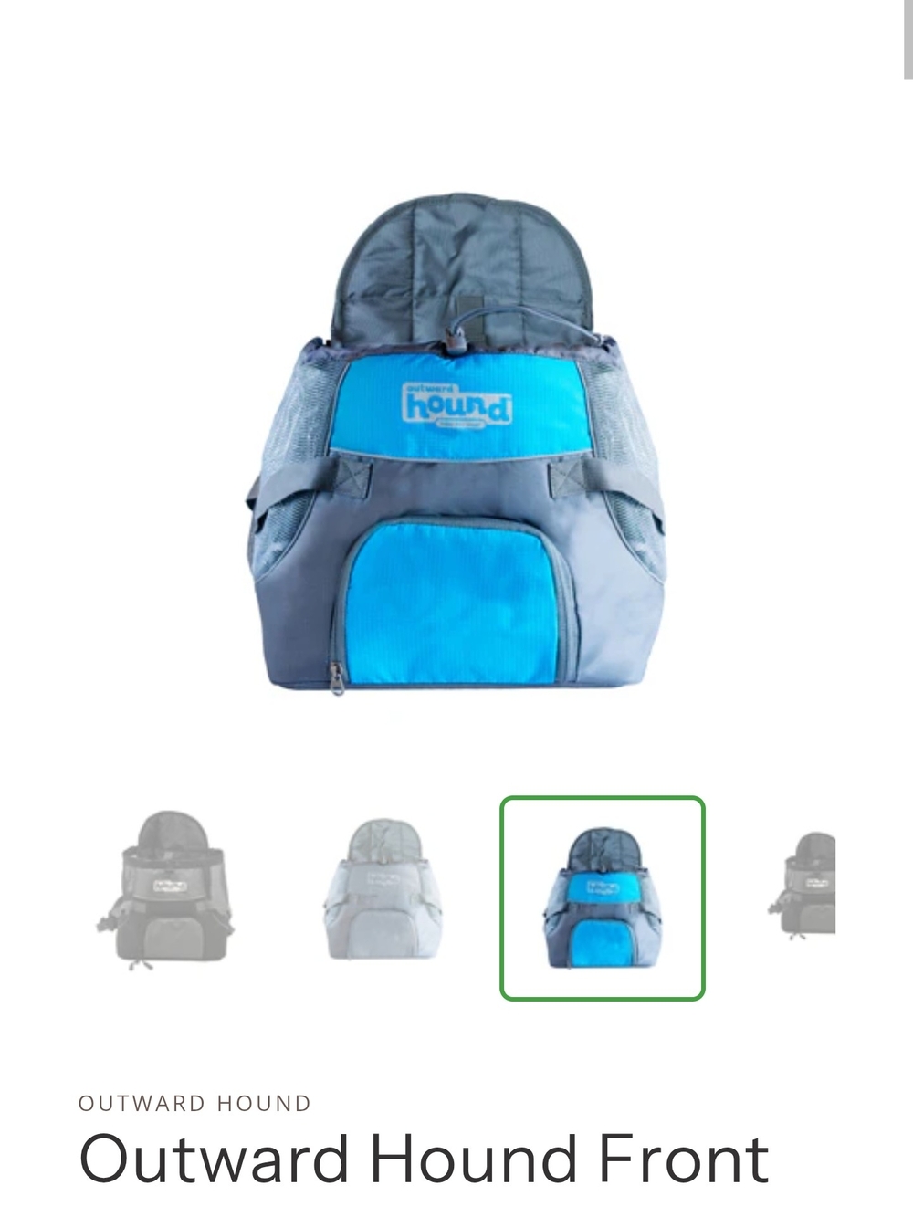 Outward Hound Front Carrier Backpack in Blue and Gray For Pets